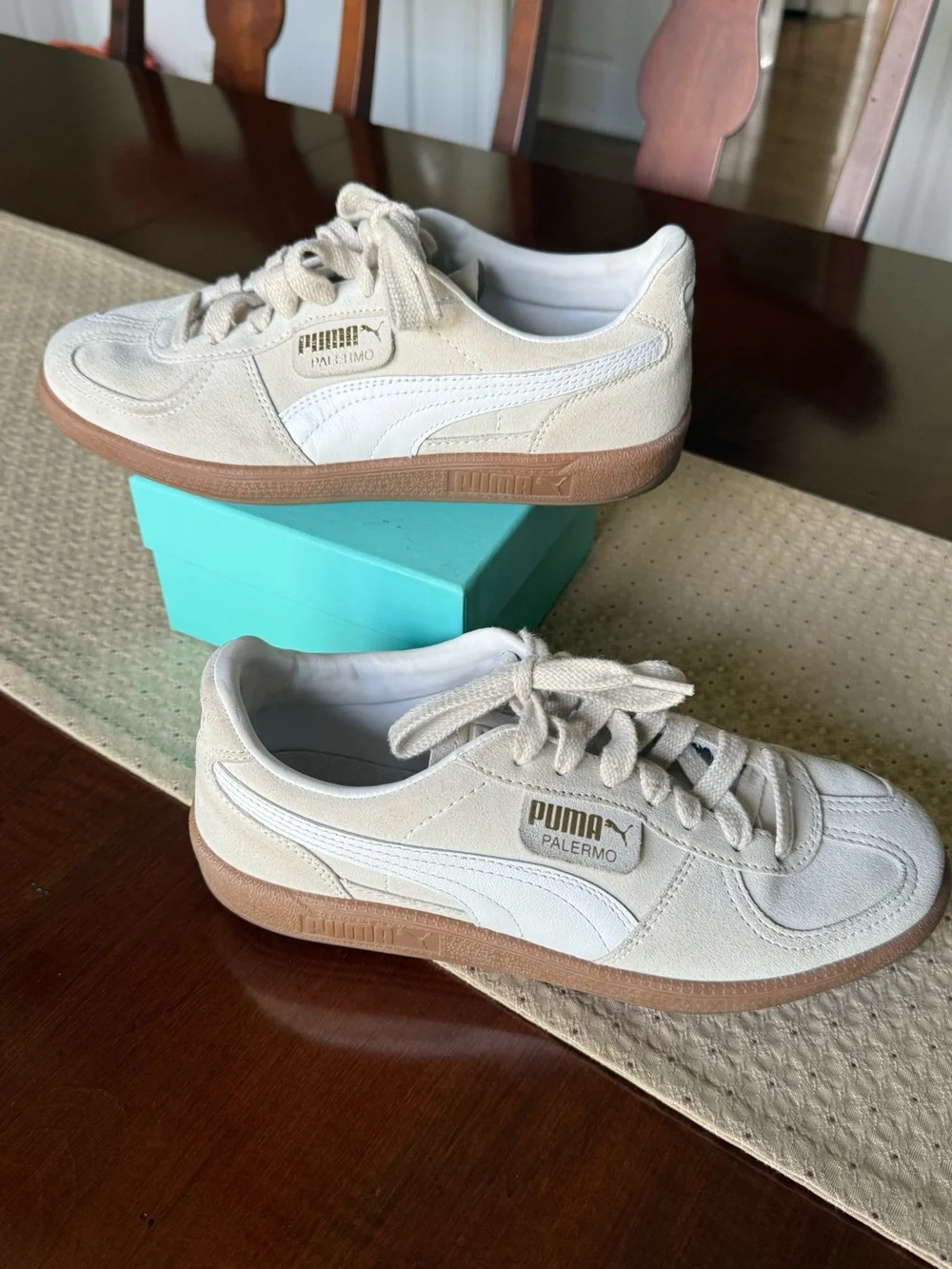 PUMA Palermo Suede Sneakers 397643-11 Alpine Snow/White Women’s Sz 9.5